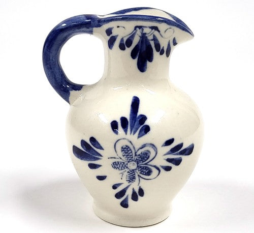 Vintage Delfts blauw handbeschilderd melkkannetje met molen