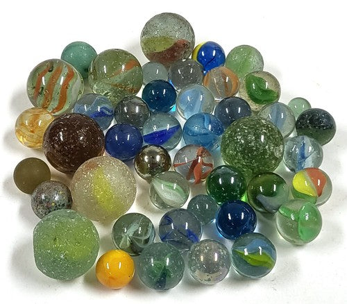 Vintage partij glazen cat's eye-knikkers met swirl, 300 g