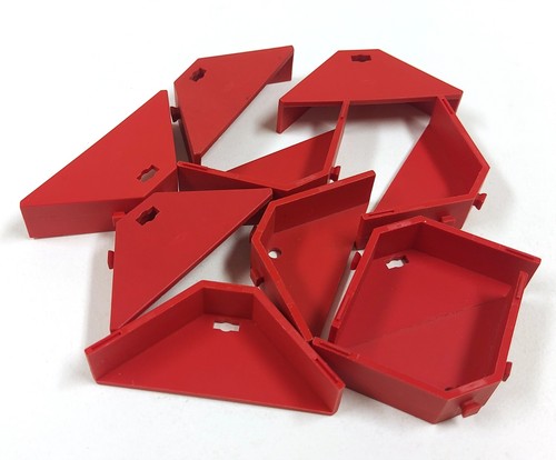 Vintage Fischertechnik 37353 bucketstukken links en rechts, rood, 10 stuks
