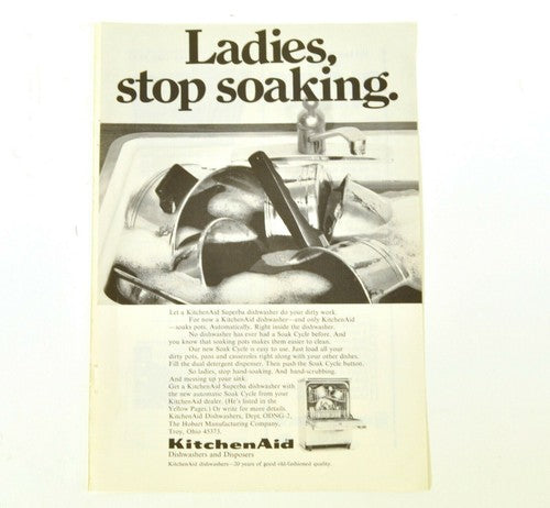 Vintage KitchenAid vaatwassers advertentie uit 1970
