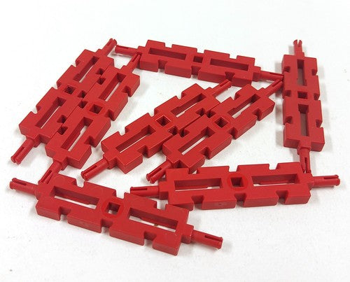 Vintage Fischertechnik Link Beam 38418, rood, 8 stuks