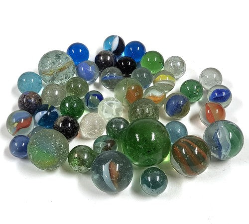 Vintage partij glazen knikkers (cat's eye), 300 gram