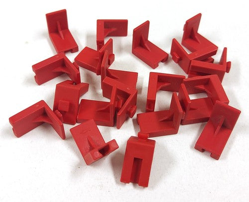 Vintage Fischertechnik 38423 hoekblok 10×15×15 – rood – 20 stuks