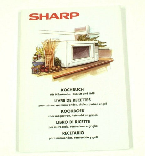 Vintage Sharp kookboek voor de magnetron, meertalig (2002)