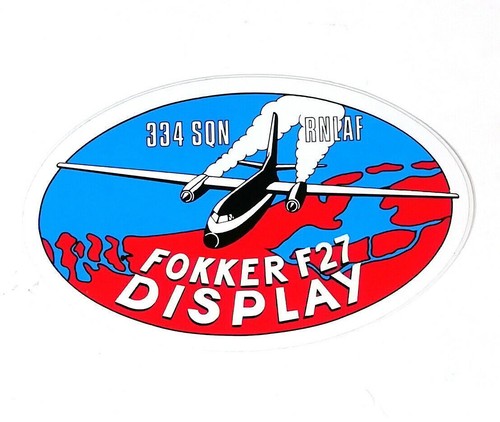 Vintage Fokker F27-sticker 334 Squadron Koninklijke Luchtmacht