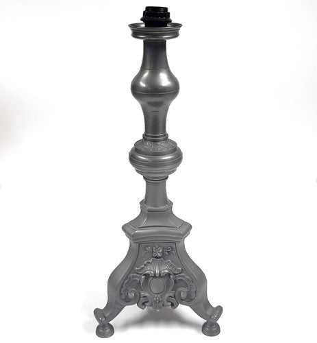 Vintage tinnen kandelaarlamp, ca. 64 cm, met 220V-stekker