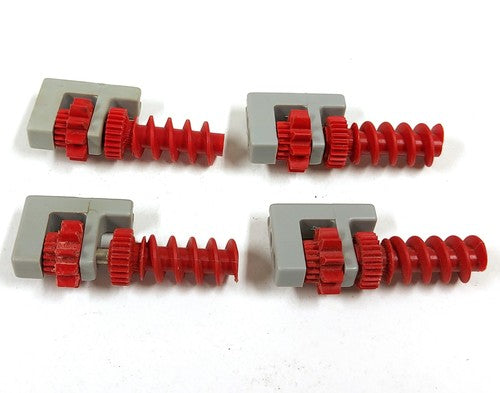 Vintage Fischertechnik 31045 beugel met worm – grijs/rood – 4 stuks