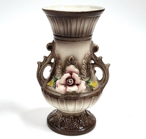 Vintage Capodimonte keramische vaas, bruin