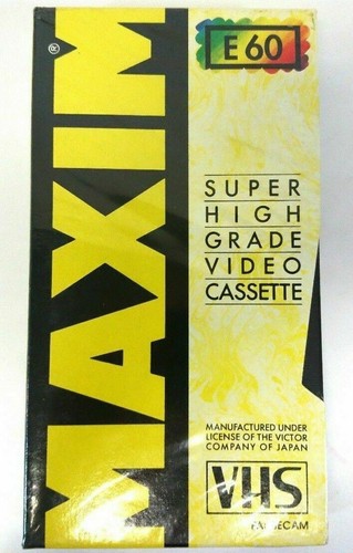 Vintage Maxim E60 Super High Grade VHS-videoband, ongeopend