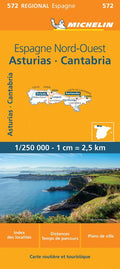 Regionaal kaart 572 España Noroeste: Asturias, Cantabria