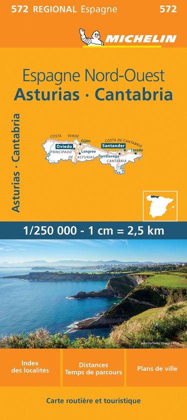 Regionaal kaart 572 España Noroeste: Asturias, Cantabria