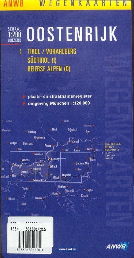 Anwb Wegenkaart Tirol Beierse Alpen - Onbekend