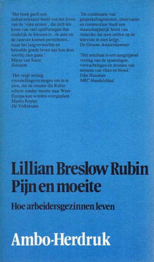 Pijn en moeite. Hoe arbeidersgezinnen leven. - Lillian B. Rubin