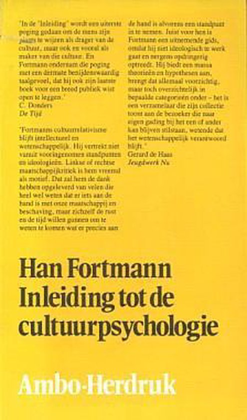 Inleiding tot de cultuurpsychologie - Fortmann