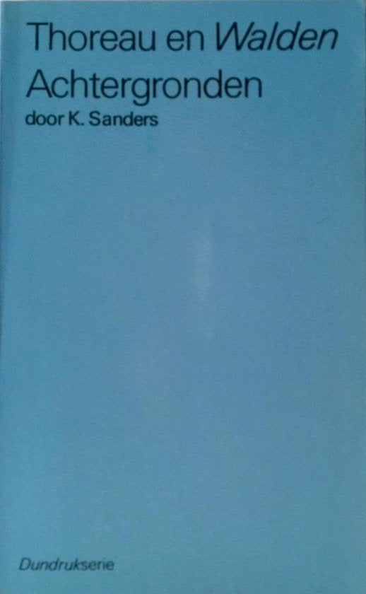 Thoreau en walden - Sanders