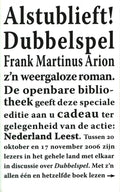 Dubbelspel | Frank Martinus Arion - Frank Martinus Arion, Tony van Winssen