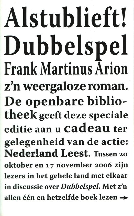 Dubbelspel | Frank Martinus Arion - Frank Martinus Arion, Tony van Winssen
