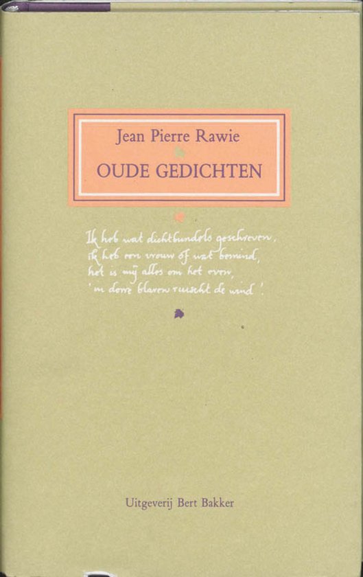 Oude gedichten - J.P. Rawie, Jean Pierre Rawie
