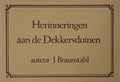 Herinneringen aan de Dekkersduinen - J. Braunstahl