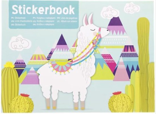 sticker boek alpaca plak zelf je plaatjes in je boek 6 sticker vel