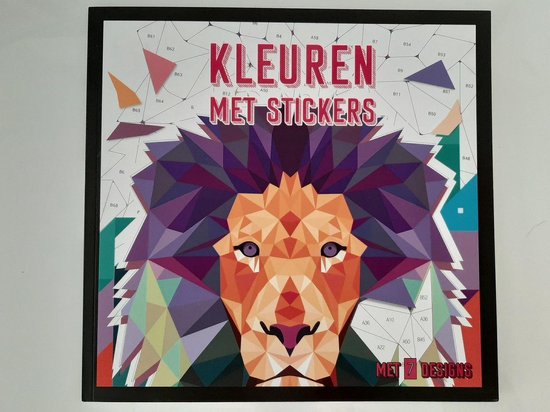 Kleuren met stickers, met 7 designs