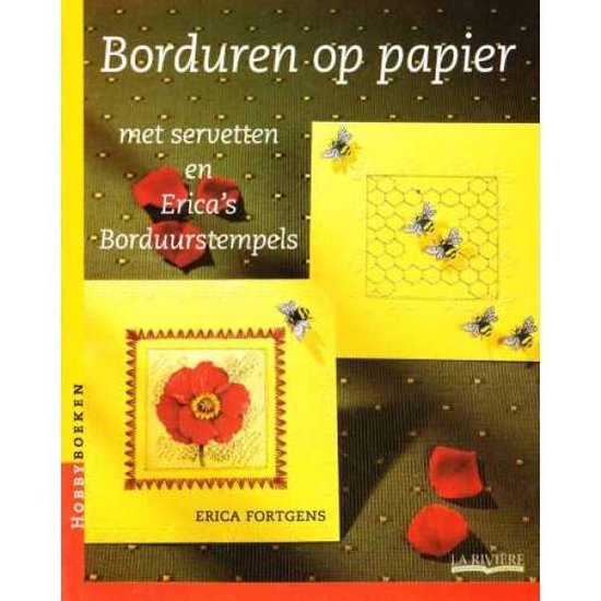 Borduren op papier met servetten en Erica's Borduurstempels - Erica Fortgens