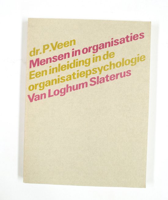 Mensen in organisaties 1e dr - Veen