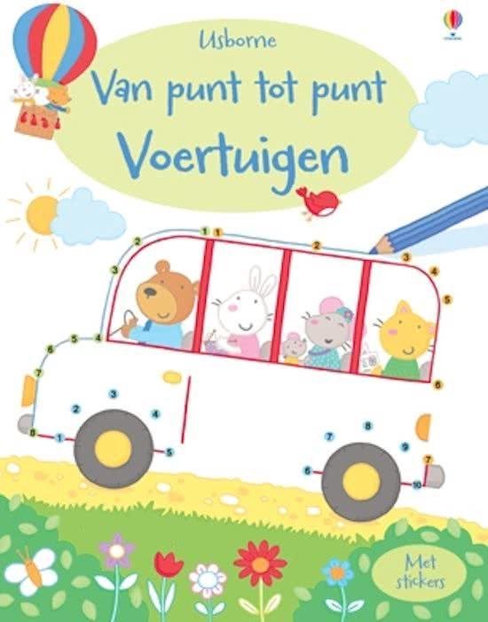 Kinderboeken kleurboek Van punt tot punt voertuigen - Katrina Fearn