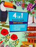 4 in 1 Activiteitenboek volwassenen - Kleurboek voor volwassen - Kleuren op nummer - Zoek de verschillen - Punt naar punt - Kleuren voor volwassenen - Dot to dot - ANTI STRESS kleur boek dieren bloemen vogels