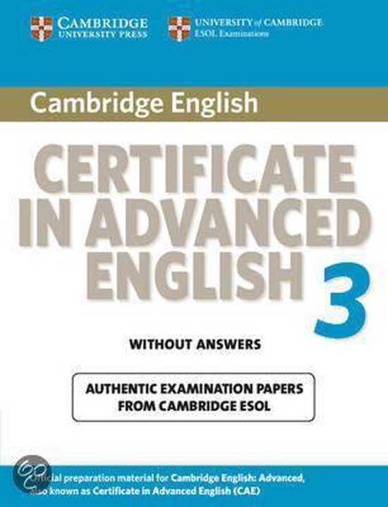 Cambridge Certificate In Advanced English 3 For Updated Exam - Cambridge ESOL