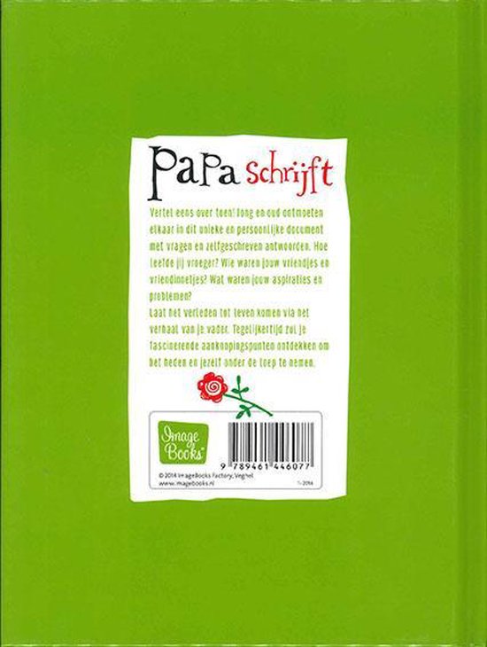 Papa schrijft - Invulboek met vragen en zelfgeschreven antwoorden - Groen - 15,5 x 20,5 x 1,5 cm - Studio Imagebooks, ImageBooks