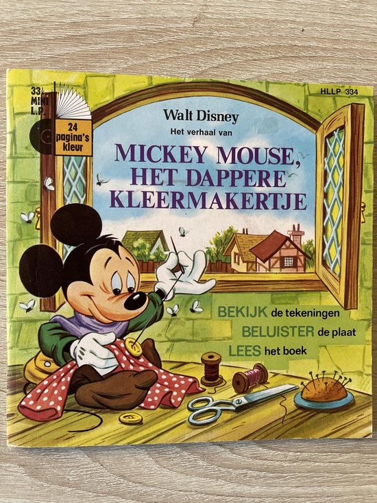 Mickey Mouse , het dappere kleermakertje boekje met mini LP - Walt Disney