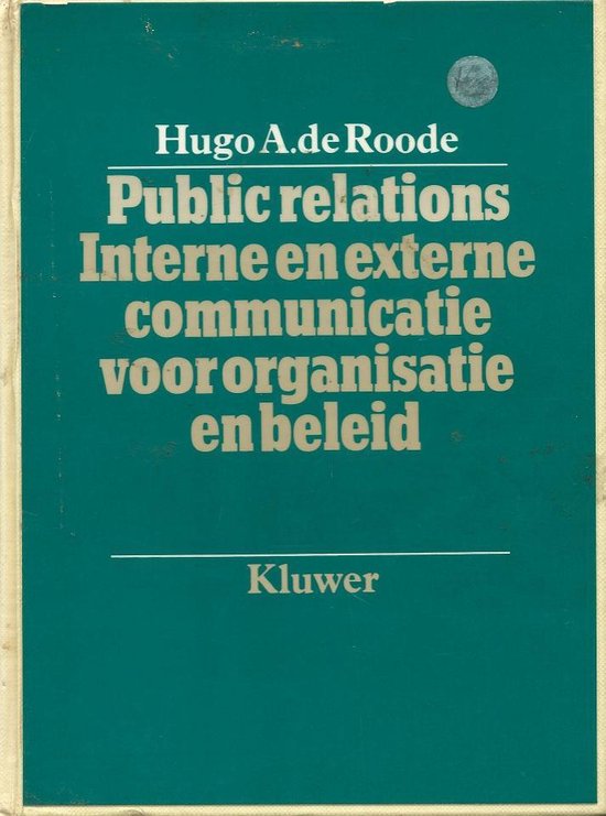 Public relations - Hugo A. De Roode