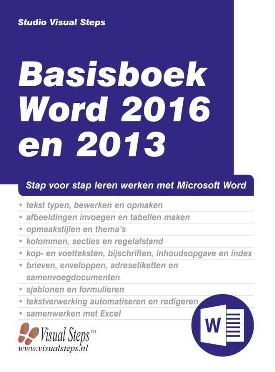 Basisboek Word 2016 en 2013 - Studio Visual Steps