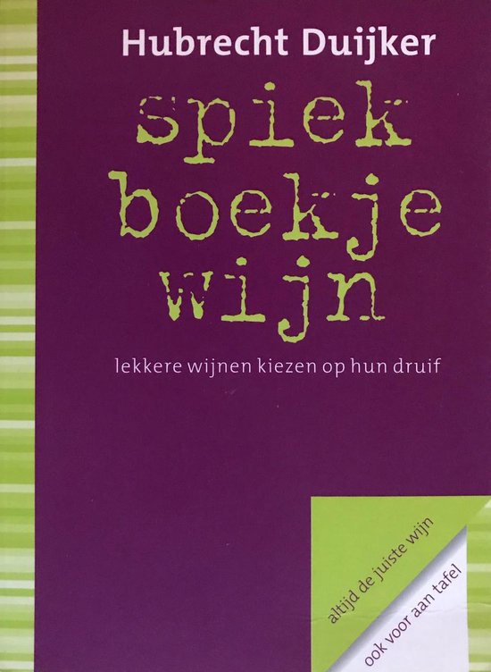 Spiekboekje Wijn - Hubrecht Duijker, geen
