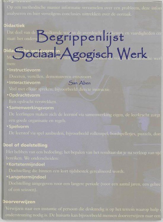 Begrippenlijst Sociaal Agogisch Werk - S. Aben