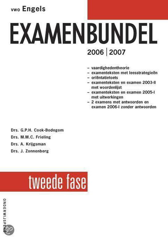 Examenbundel Vwo Engels 2006/2007 - G.P.H. Cook - Bodegom