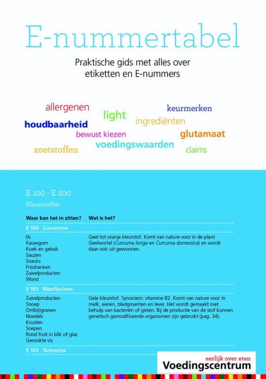 Weet wat je eet - E - nummertabel - Stichting Voedingscentrum Nederland