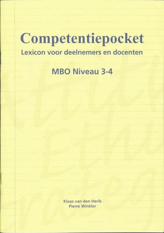 Competentiepocket / Mbo Niveau 3 - 4 - Klaas van den Herik, Pierre Winkler