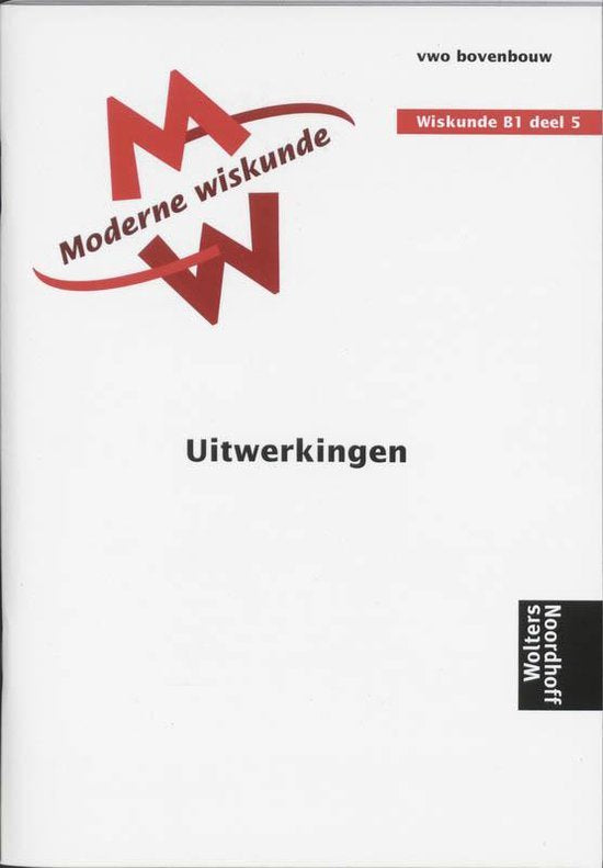 Moderne wiskunde Vwo B1 5 Uitwerkingen - D. Boschman