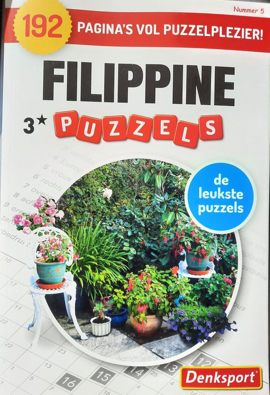Denksport Filippine puzzels 3 sterren - Denksport puzzelboek voor volwassenen 192 pagina's