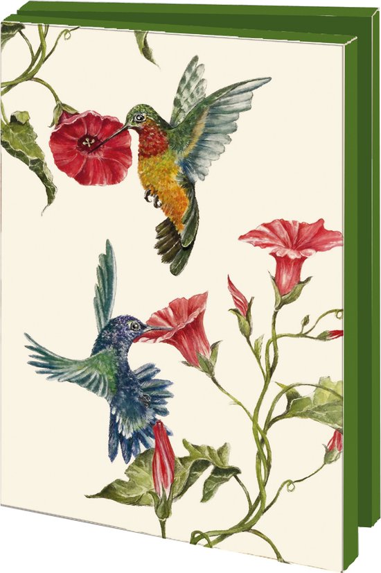 Bekking & Blitz - Wenskaartenmapje - Set wenskaarten - Kunstkaarten - Museumkaarten - 10 stuks - Inclusief enveloppen - Vogels - Kolibrie - Dennis Meijering