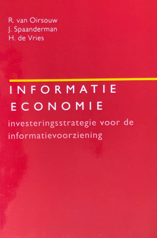INFORMATIE - ECONOMIE - Van Oirsouw R.R.